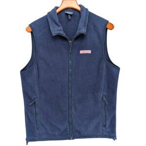 Vineyard Vines Fleece Vest Mens Navy Blue Full Zip Pockets Size S